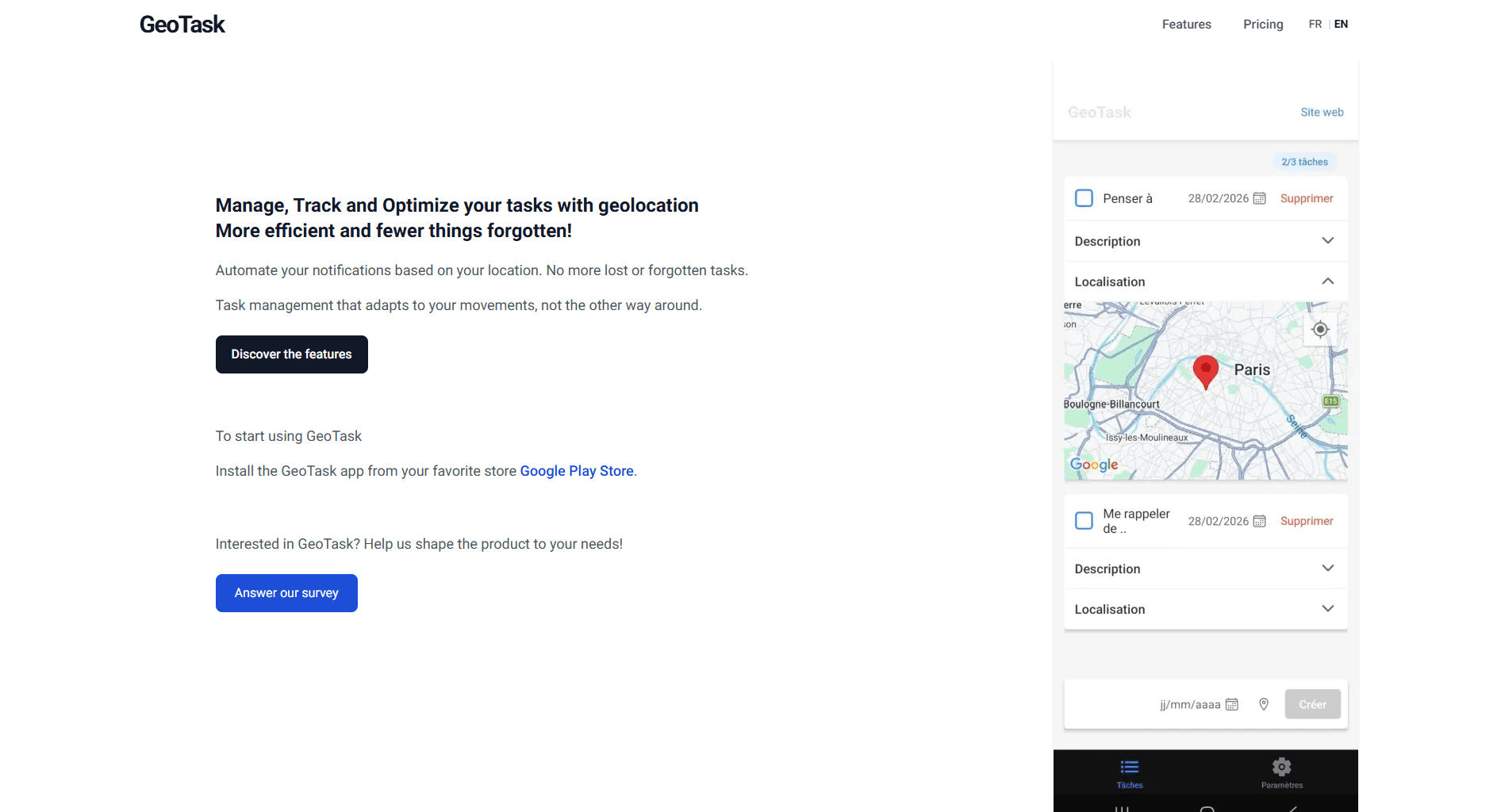 GeoTask screenshot